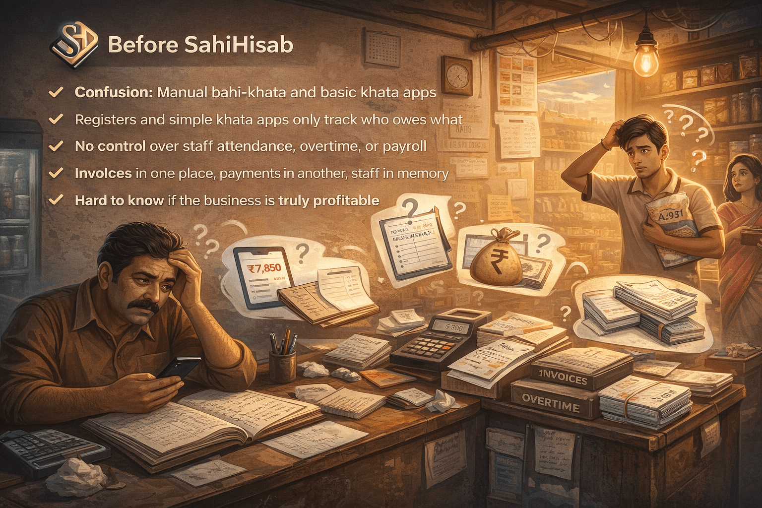 Manual bahi-khata and basic khata apps